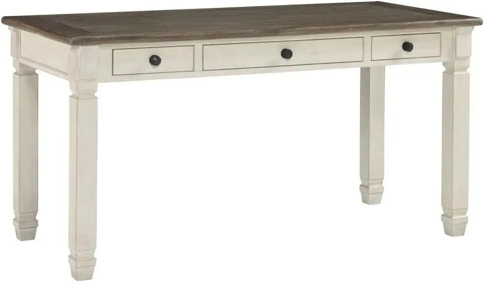 Bolanburg Farmhouse 60" Home Office Writing Desk with Drawers, Whitewash