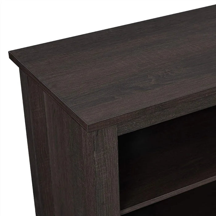 Walker Edison Wren Classic 4 Cubby Fireplace TV Stand for TVs up to 80 Inches, 70 Inch, Espresso, TV Mount Stands
