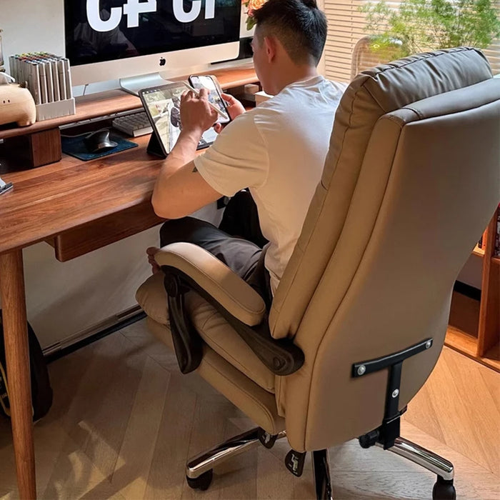 Comfortable sedentary home Ergonomic computer chair backrest reclined business boss study luxury furniture office sofa chair