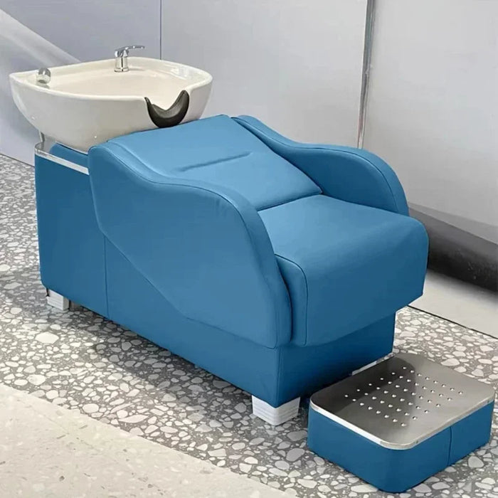 Lie Hairdressing Shampoo Chairs Pottery Pot Half Lying Dedicated Hair Salon Shampoo Chairs Lavacabezas Beauty Furniture QF50SC