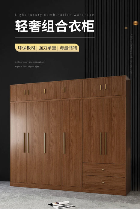 Wardrobe, household bedroom, flat door combination, coat cabinet, minimalist, solid wooden cabinet, storage cabinet