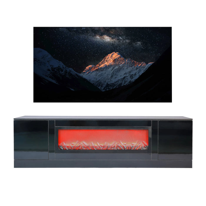 Modern Electric Fireplace TV Stand Living Room Furniture with Insert Fireplace Without Remote and Heating