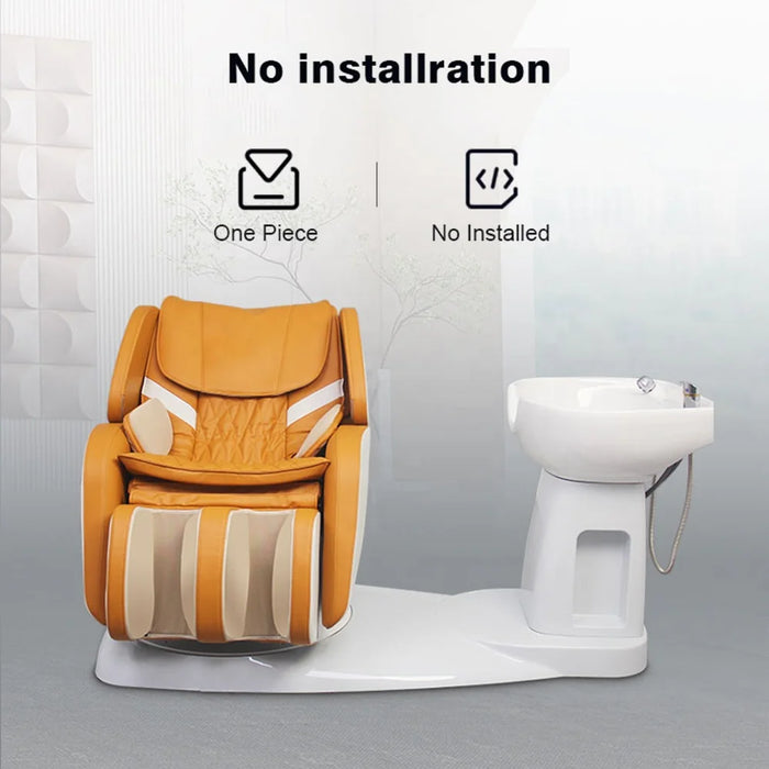 Professional Modern Luxury Beauty Hair Salon Furniture Washing Bed Electric Full Body Shiatsu Massage Shampoo Chair with Bowl