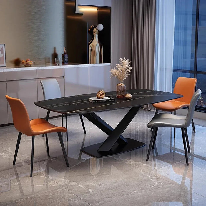 Black Waterproof Dining Table Outdoor Restaurant Entryway Dining Table Hotel Lobby Luxury Muebles De Cocina Auxiliary Furniture