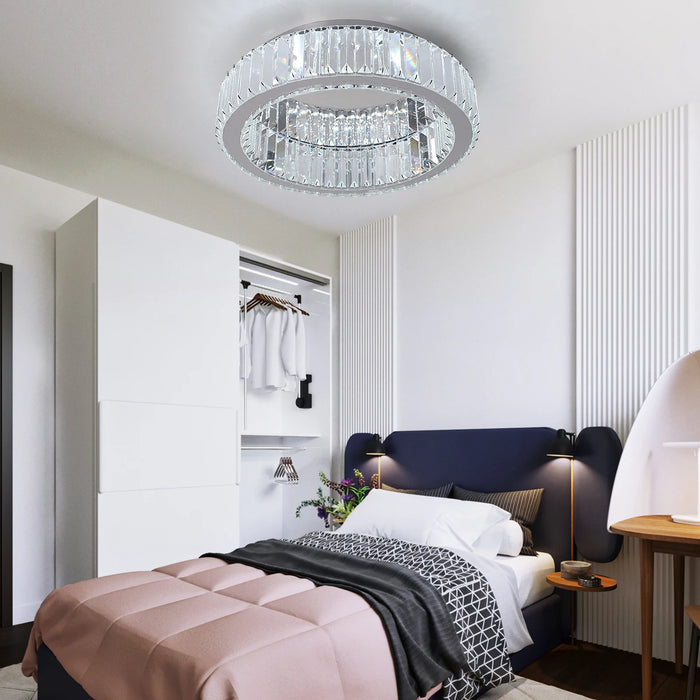Modern Led Crystal Ceiling Chandelier Lamps Living Room Dimmable Ceiling Light With Remote Home Bedroom Smart Lighting Fixtures