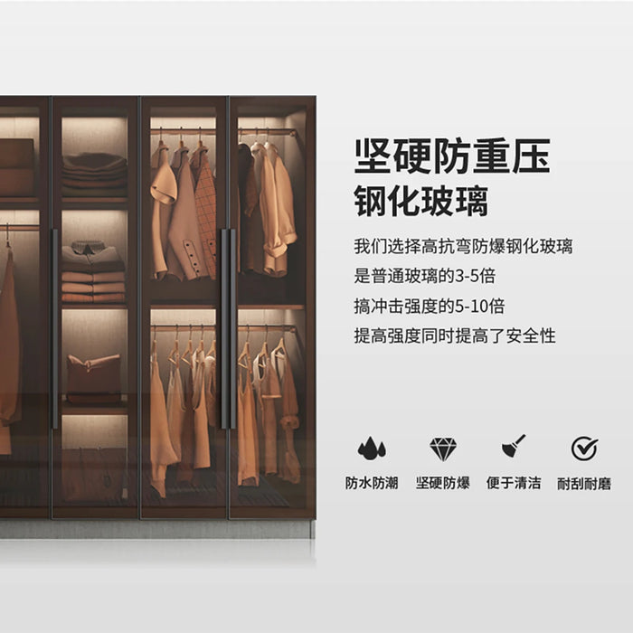 Luxury wardrobe, hotel, household bedroom, glass door, simple modern corner, cloakroom, cabinet combination, coat cabinet, insta