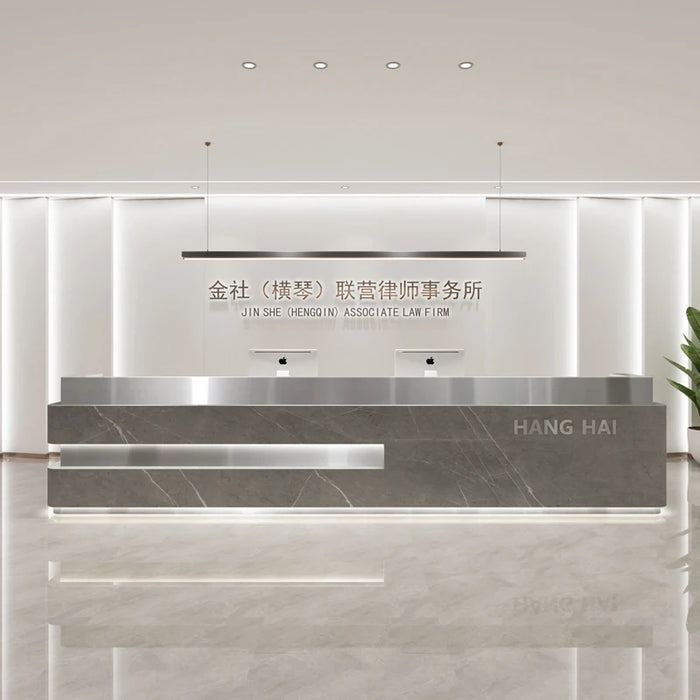 Check Out Reception Desk Counte Supermarket Barbershop Stainless Steel Reception Desk Modern Recepcion Mostrador Bar Furniture