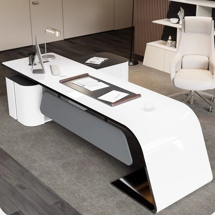 Luxury Corner Office Desk Reception Console Computer L Shape Writing Workbench Executive Drawers Tavolo Da Lavoro Furniture