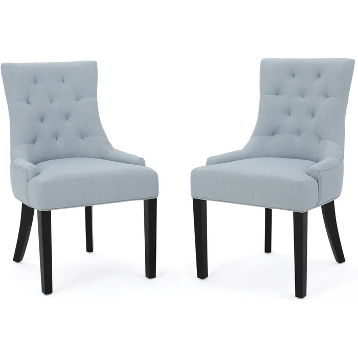 Hayden Fabric Dining Chairs, 2-Pcs Set, Wood, Light Sky