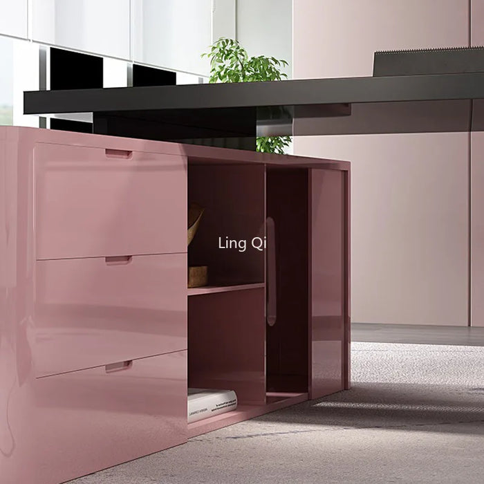 Designer Free Shipping Office Desk Pink Women High Quality Customized Computer Desk Boss Unique Mesa Escritorio Office Furniture