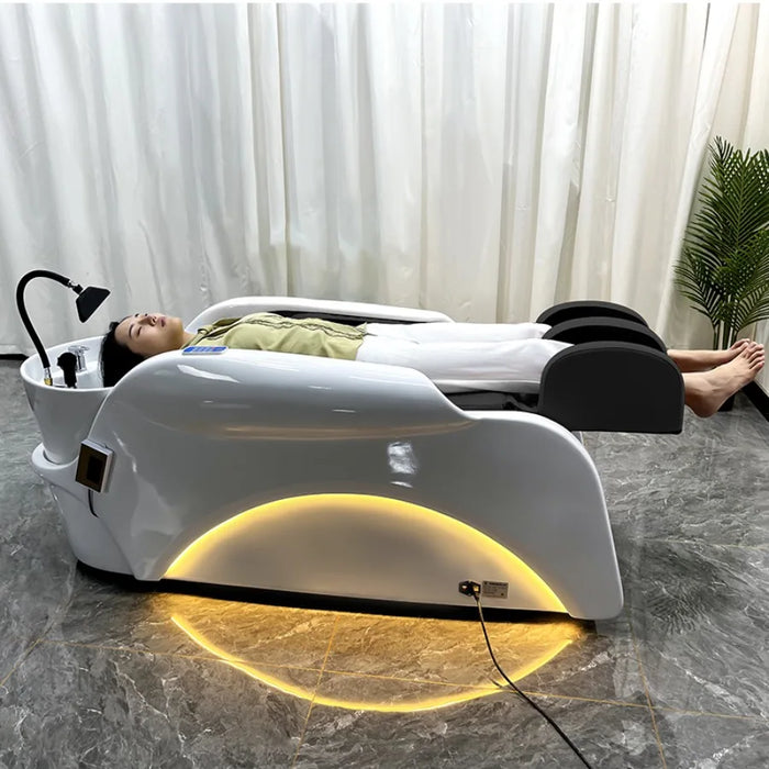 Wash Hair Salon Shampoo Chair Head Massager Reclining Stylist Luxury Shampoo Chair Basin Electronic Massage Cadeiras Furniture