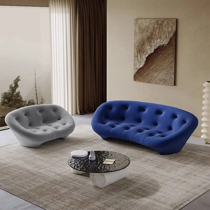 Modern minimalist fabric living room with minimalist design and creative straight row shell sofa