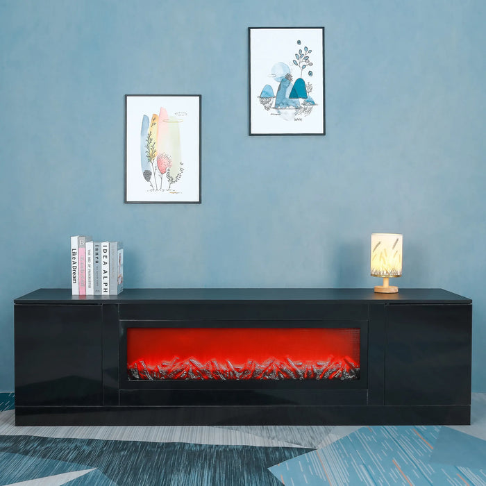 Modern Electric Fireplace TV Stand Living Room Furniture with Insert Fireplace Without Remote and Heating