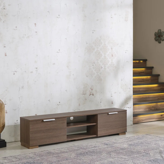 TV Stand Wall Unit Set TV Board – Cabinet with Two Doors  in Modern Design  Living Room Furniture TV Table Home Furnishings