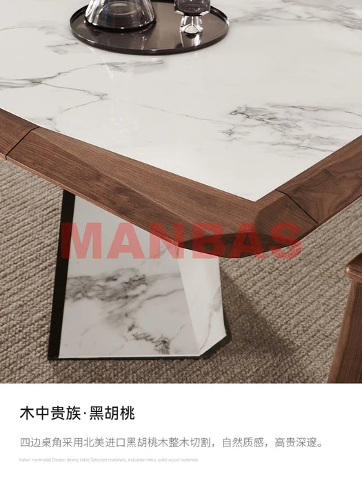 Linlamlim Rectangle Sintered Stone Dining Table Nordic Mesas De Comedor for Dining Room Sets Mordern Home Kitchen Furniture