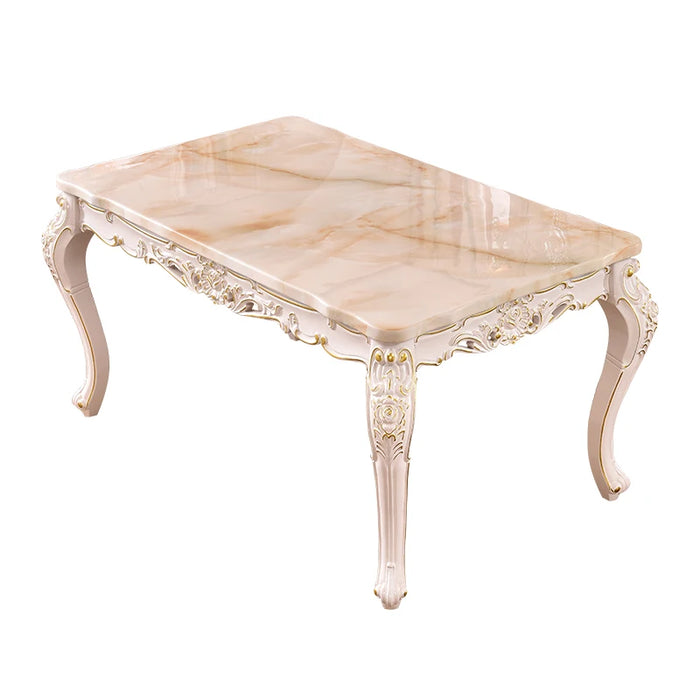 European marble dining table and chair combination of carved solid wood dining room dining table home rectangular dining table