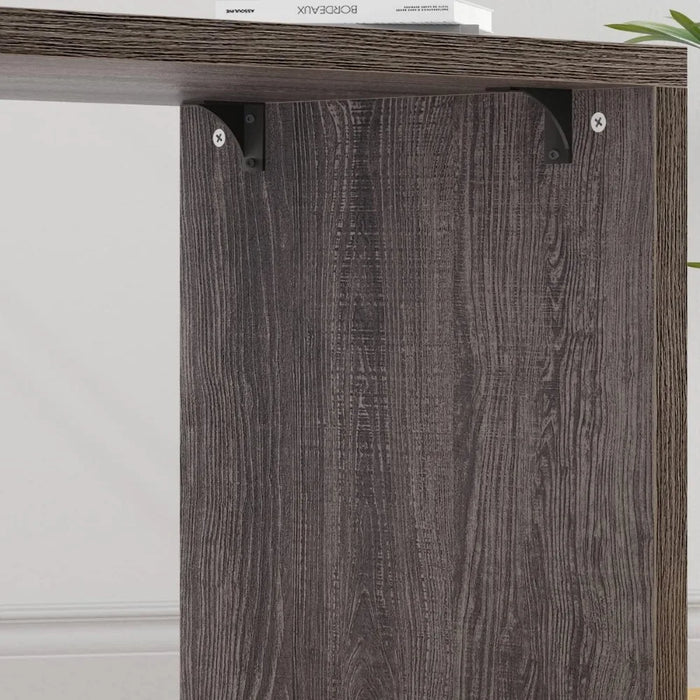 L Shaped Desk with Drawers, Shape Computer Storage Cabinet Shelves, Reversible Modern Industrial Home Office Corner Desk