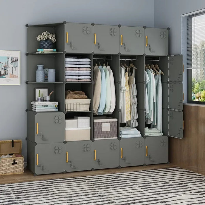 Cheap Wordrobe Cabinet Display Space Saving Partitions Plastic Waredrobe Closet Free Shipping Roupeiros Storage Furniture