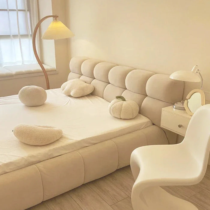 Japanese Modern Upholstered Bed Queen Bed Frame With Headboard Multifunctional Frame Structure Air Bed Yatak Bedroom Furniture
