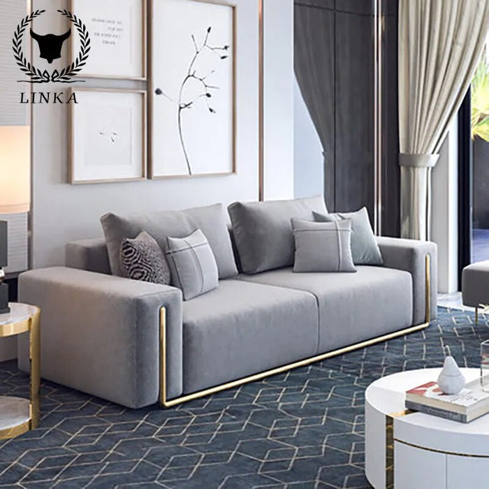 Light Luxury Post-modern Simple Small Apartment Sofa Living Room Combination Furniture Set Fabric Nordic Leather Single