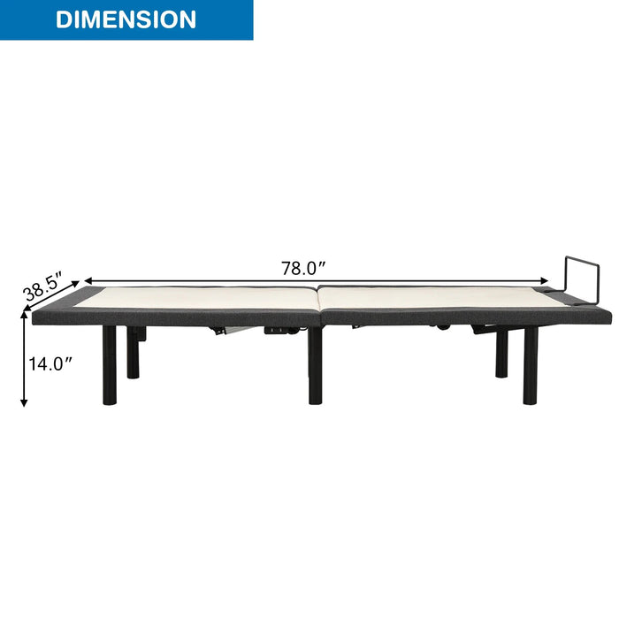 Giantex Twin XL Size Adjustable Bed Base Electric Bed Frame w/ Massage Modes HW67765