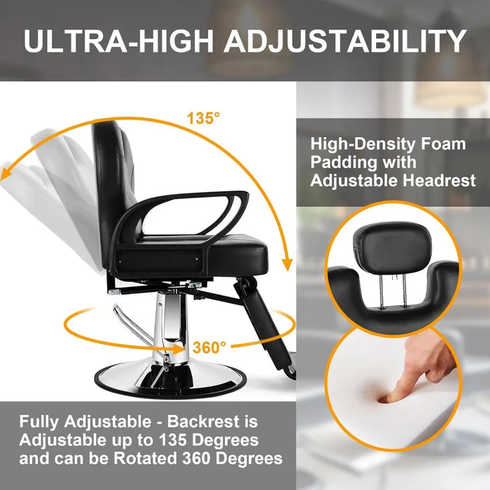 WINEDYOUNG Salon Chair for Hair Stylist, 360 Degree Rotating Barber Chair with Heavy Duty Hydraulic Pump, Spa Beauty Equipment