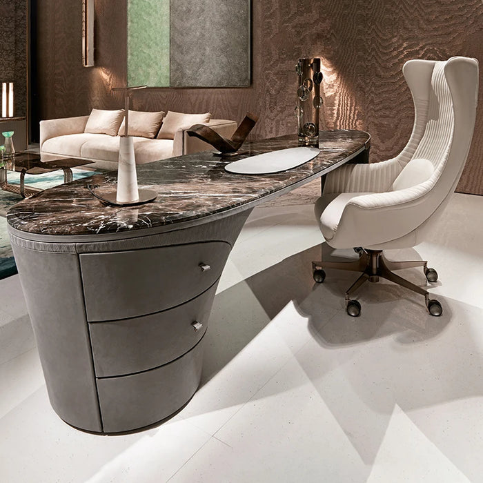 Home Office Desc Table Smart Executive Luxury Solid Wood Writing Desk Villa Furniture Modern Office Table