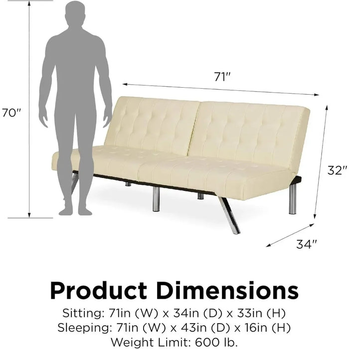 Living Room Sofas With Chrome Legs, Vanilla Faux Leather Couch Sofas
