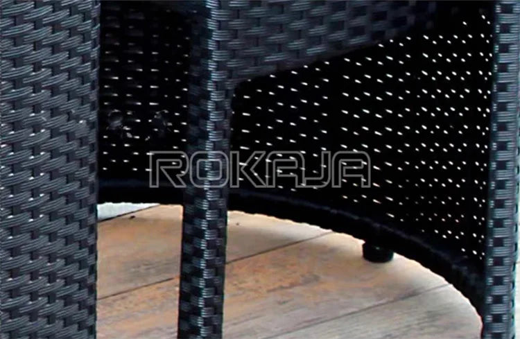 Balcony Restaurant Rattan Hide Chair Outdoor Dining Table Set Wicker Garden Table Chair Three-Piece Wicker Furniture