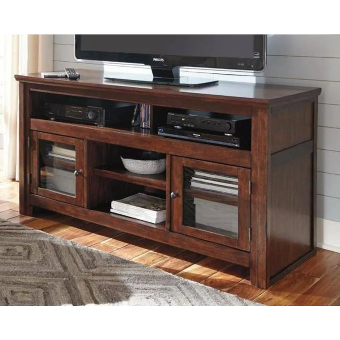 Harpan Traditional TV Stand Fits TVs up to 40", Adjustable Shelf and 2 Cabinets For Storage, W797-18, Brown，