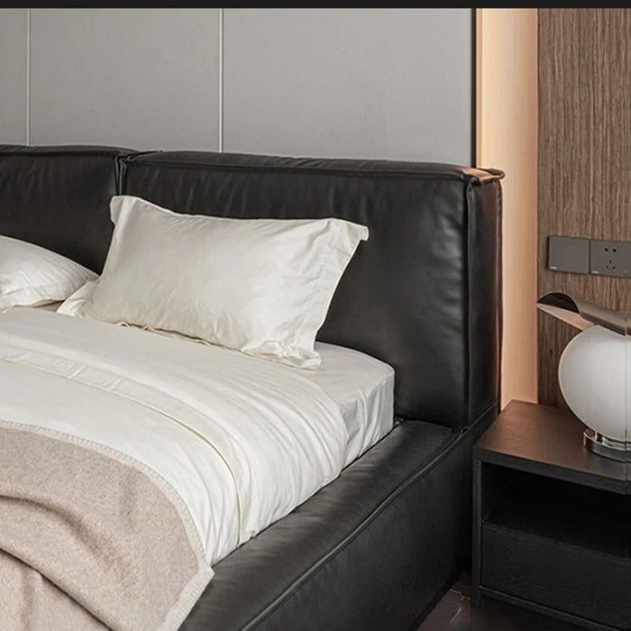 Designer Double Bed Italian Simple Home Furniture Beds Queen/King Bed Frame Leather Modern Bedroom Furniture Set