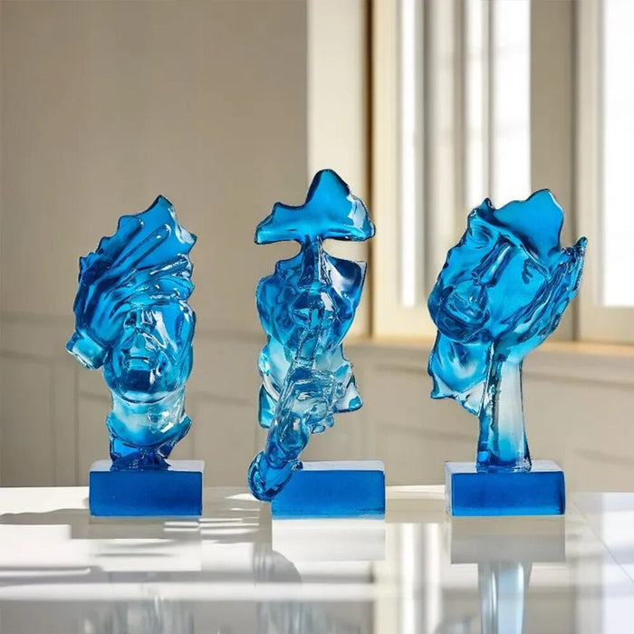 3pcs Abstract Face Statue Home Decoration Nordic Style Interior Cabinet Ornament Luxury Office Desk Decor Figurines for Interior