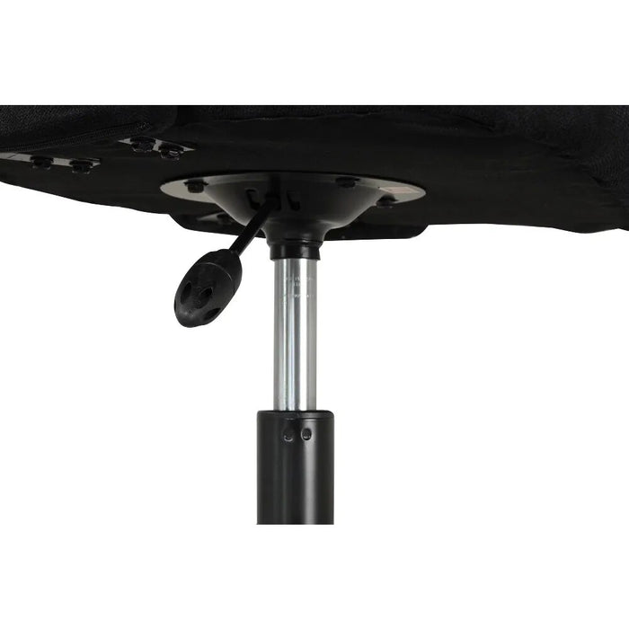 Fabric Upholstered Open Back Office Chair with Casters, Black