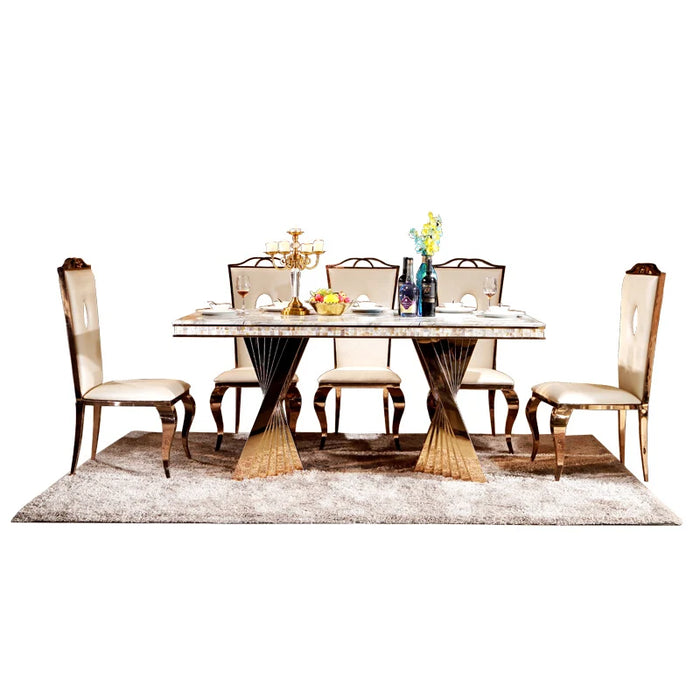 Light luxury home rectangular table simple modern creative marble table