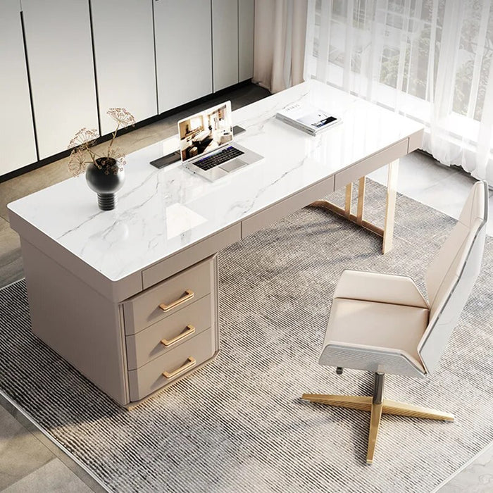 Free Shipping Office Desks Luxury Modern Drawers Conference Office Desks White European Scrivania Con Cassetti Home Furnitures