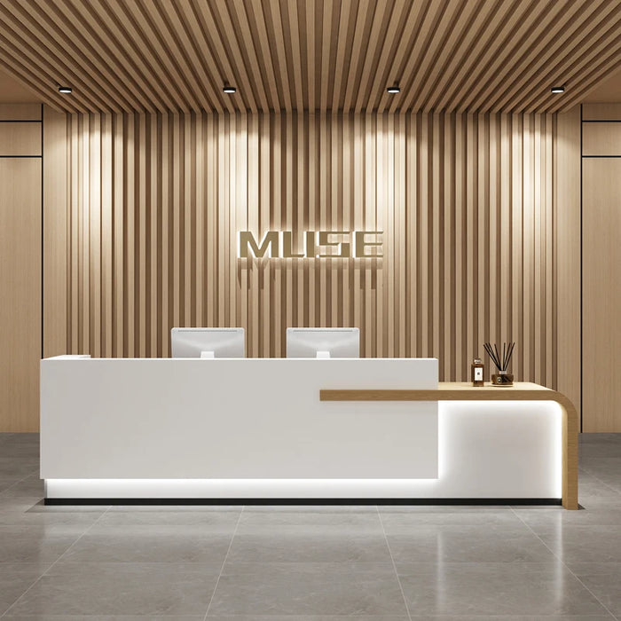 Console Gaming Reception Desk Office Standing Luxury Executive Reception Desk Computer Toonbank Receptie Office Furniture