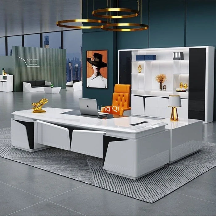 Designer Minimalist Office Desk High Quality Customized Free Shipping Unique Computer Desks Conference L Shaped Bureau Furniture