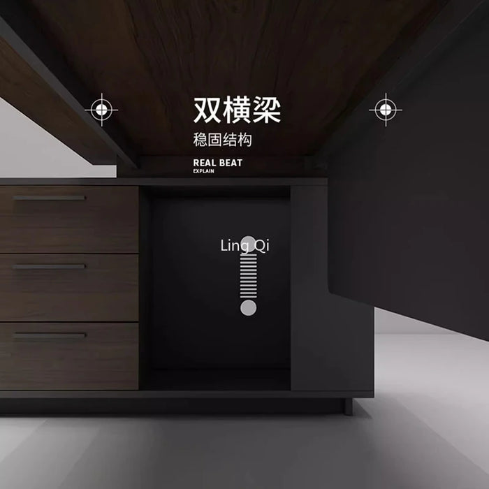 Dark Wood Reception Office Desk L Shaped Vanity Home Drawers Computer Desks Gaming Conference Study Mesa Escritorio Furniture