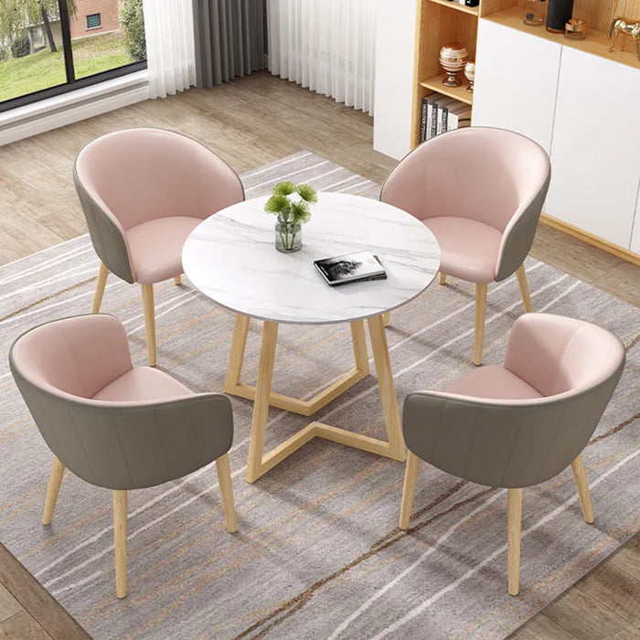 Extendable Round Dining Table Set Dinning Room Chairs Office Salon Lounge Dinnerware Coiffeuse De Chambre Hotel Furniture
