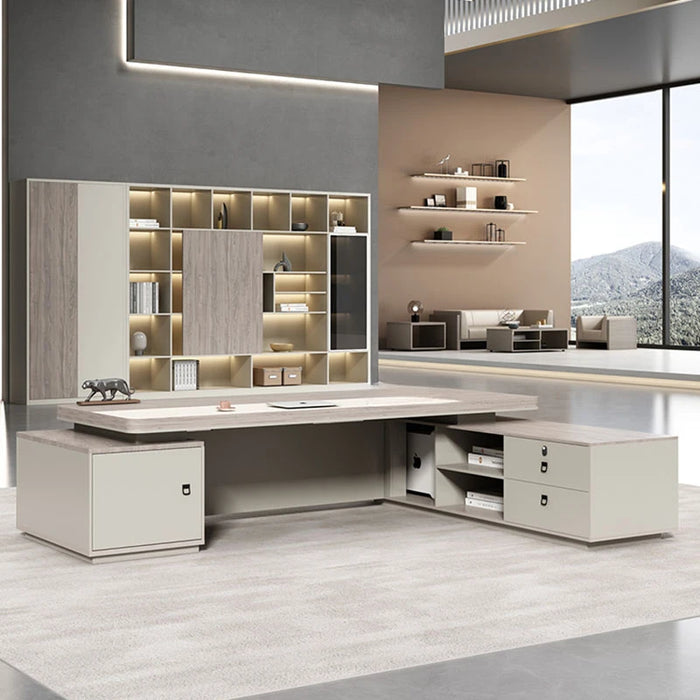 Executive Luxury Office Desk Writing Workbench Drawers Modern Office Desk Reception Scrivania Con Cassetti Home Furniture