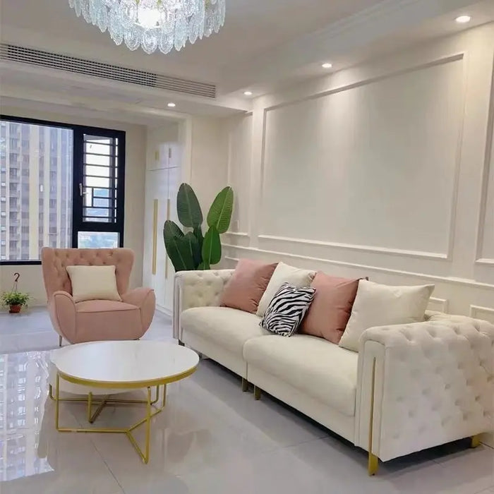 Modern fabric living room furniture minimalist light luxury technology fabric three person  American style sofa azn1