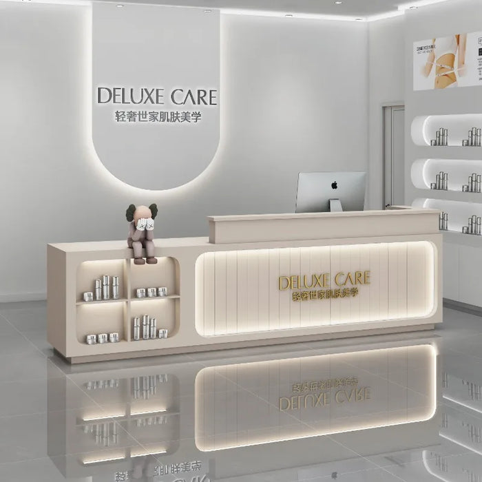 Modern Podium Reception Desks Office Luxury Commercial Display Shelf Front Conference Reception Desks White Comptoir Furniture