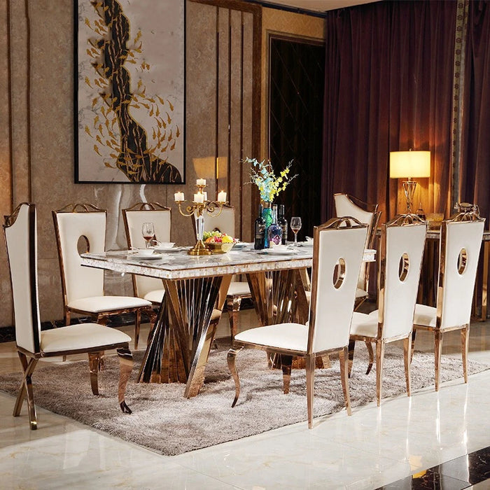 Light luxury home rectangular table simple modern creative marble table
