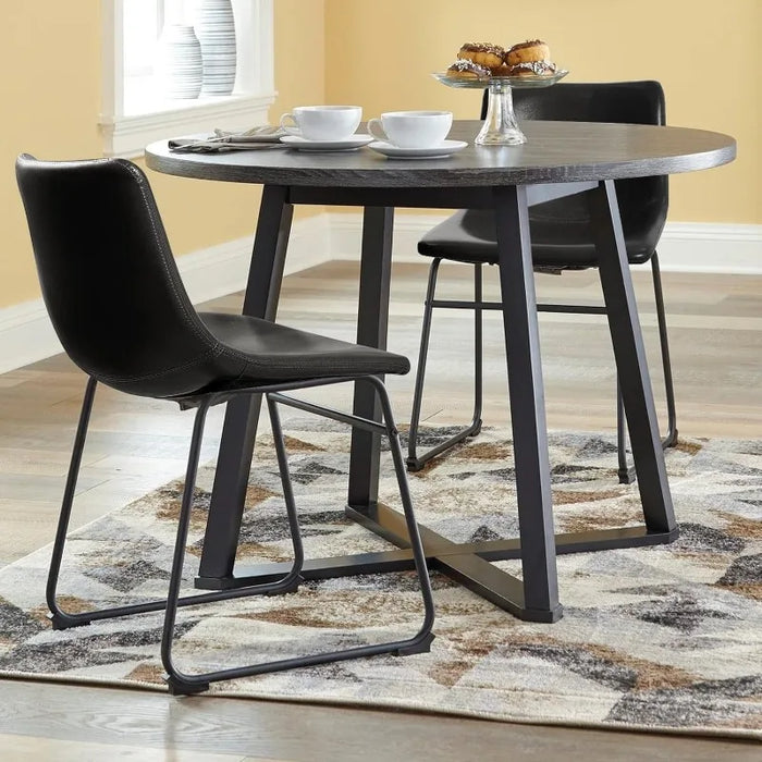 LEMBERI Faux Leather Dining Chairs Set of 4, 18 Inch Kitchen & Dining Room Chair, Mid Century Modern Dining Chairs