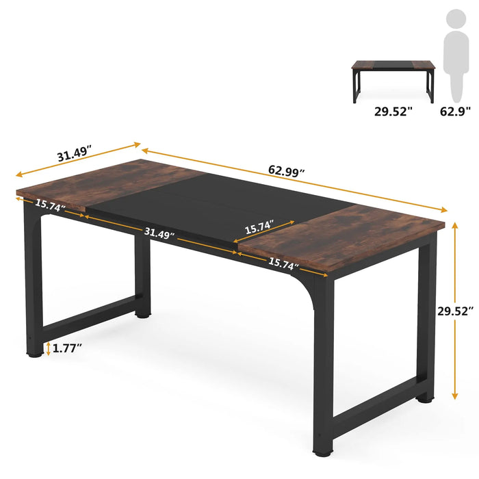 Tribesigns 70.8”Executive Desk, Large Office Computer Desk with Thicken Frame, Modern Simple Workstation Business Furniture for