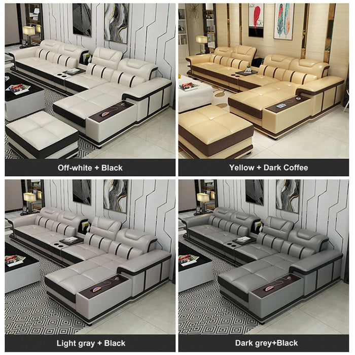 modern cheap sofas l shape white luxury leather corner sectional sofa set furniture  living room