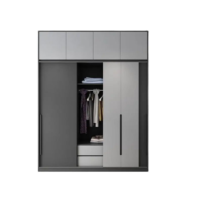 Nordic simple bedroom sliding door wardrobe modern household rental wardrobe economical apartment storage wardrobe