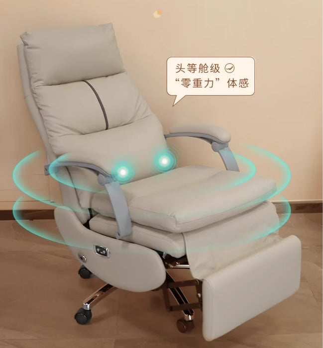 Office chair Ergonomics can lie flat boss chair electric massage computer chair cowhide chair