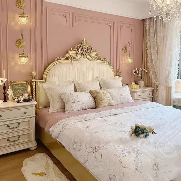 Royal Luxury Queen Double Bed King High End Twin Bedroom Double Bed Kids Sleeping Cabeceira De Cama Box Casal Home Furniture