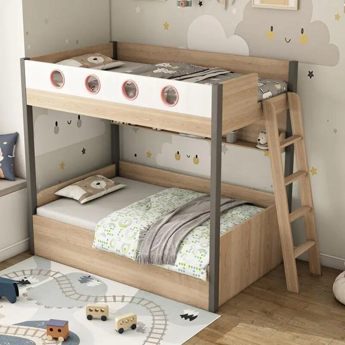 Original Wood Modern Bunk Children Beds Cabinet Bunk Korean Children Bed Girls Decoration Home Furniture Bedroom Furniture WZ